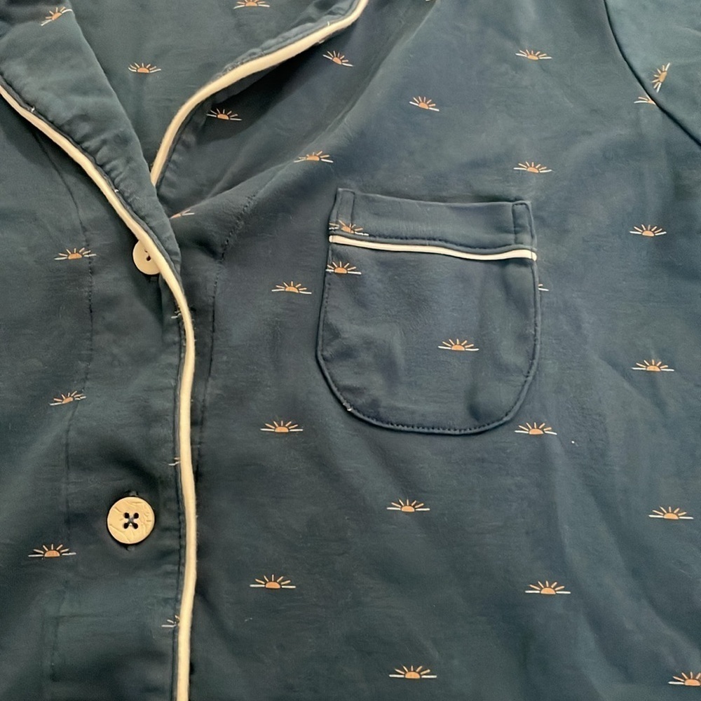 Faherty x Roller Rabbit Button Down Polo PJ Top Mini Wave Limited Edition Medium - Picture 4 of 7